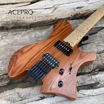 Acepro ראש גיטרה חשמלית, סאטן לבן אפר הגופה, קלויים צוואר מייפל, נירוסטה הסריגים, 24F Guitarras, משלוח חינם