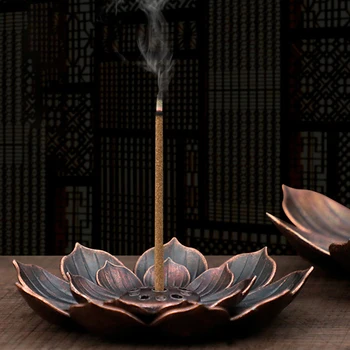 סגסוגת מבער קטורת המקל בעל מבער, צלחת צלחת בודהיזם הגליל לוטוס כאנסאר