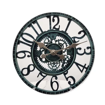 חיצונית שרף קיר שעון עמיד למים, 12 אינץ ' שקט ללא שעון מתקתק שעון דקורטיבי עבור החצר, הגינה, הבריכה או בסלון