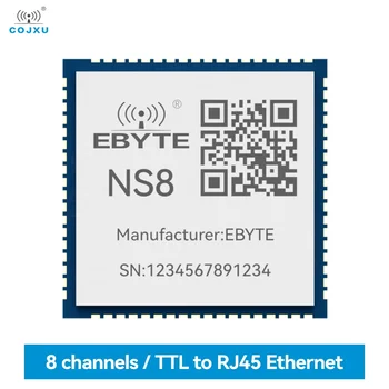 יציאה טורית. כדי Ethernet מודול COJXU NS8 TTL רמת RJ45 Ethernet 8 יציאות טוריות Modbus TCP כדי RTU MQTT URAT מודול SMD